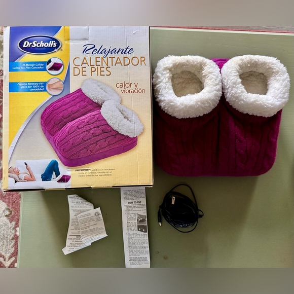 Dr. Scholl's Soothing Massaging Foot Warmer Heat & Vibration Massage Sherpa - Picture 5 of 11